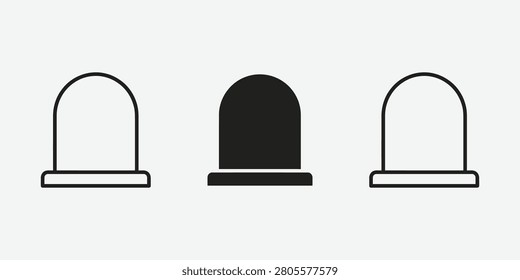 Tombstone or headstone icon set for cemetery design with tombstone, headstone