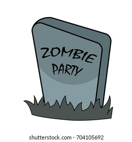 Tombstone icon in cartoon style for web, print and creative design