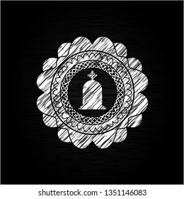 tombstone icon with chalkboard texture