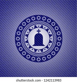 tombstone icon with denim texture