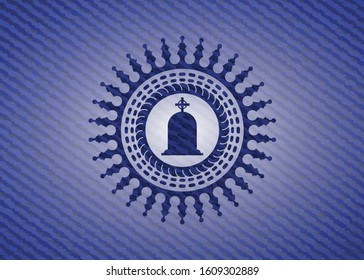tombstone icon with denim texture