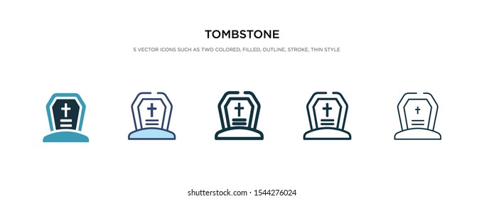 tombstone icon in different style vector illustration. two colored and black tombstone vector icons designed in filled, outline, line and stroke style can be used for web, mobile, ui