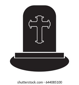 tombstone icon flat black