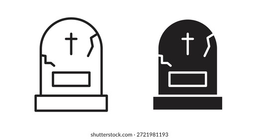 Icono de lápida icono plano simple. Versión Liner - Vector de stock.