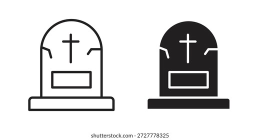 Tombstone Ikone flach und Strich Sammlung für ui ux Arbeit.