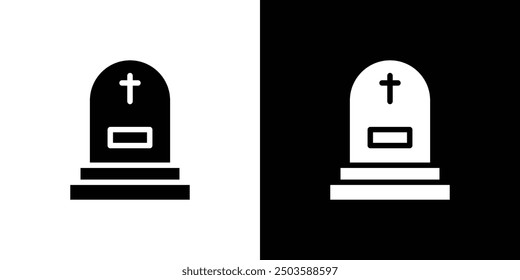 Tombstone icon Flat vector set outline