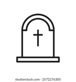 Tombstone icon Flat vector set outline