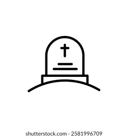 Tombstone icon Flat vector set outline