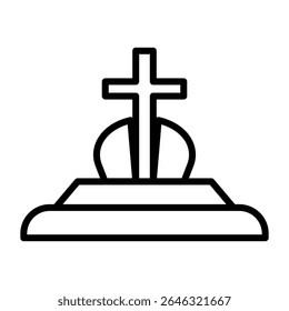 Tombstone icon free vector design illustration simple