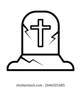 Tombstone icon free vector design illustration simple