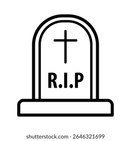 Tombstone icon free vector design illustration simple