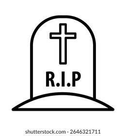 Tombstone icon free vector design illustration simple