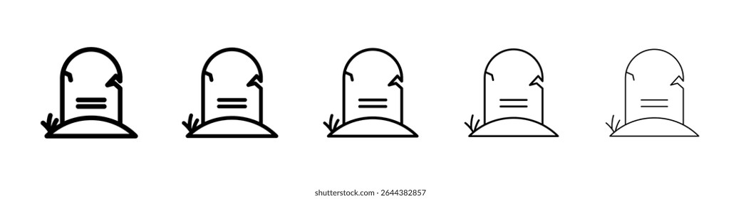 Tombstone icon graphic set. trendy stroke line style