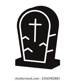 The tombstone icon. A grave for the Halloween holiday. Vector illustration.