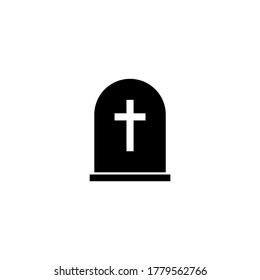 Tombstone icon. Grave sign. Vector on isolated white background. EPS 10.
