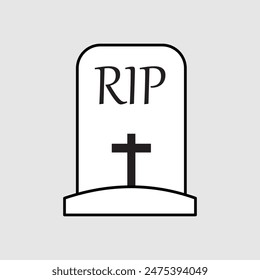 Tombstone icon. gravestone icon. Rip grave icon vector. Halloween vector illustration. Halloween and scary, tombstone sign vector graphics. EPS file 41.