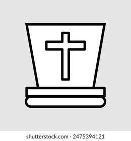 Tombstone icon. gravestone icon. Rip grave icon vector. Halloween vector illustration. Halloween and scary, tombstone sign vector graphics. EPS file 38.