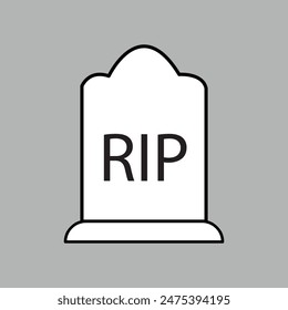 Tombstone icon. gravestone icon. Rip grave icon vector. Halloween vector illustration. Halloween and scary, tombstone sign vector graphics. EPS file 37.