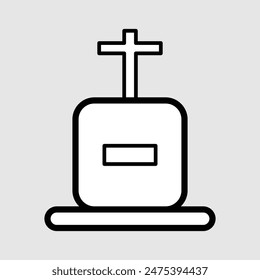 Tombstone icon. gravestone icon. Rip grave icon vector. Halloween vector illustration. Halloween and scary, tombstone sign vector graphics. EPS file 34.