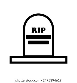 Tombstone icon. gravestone icon. Rip grave icon vector. Halloween vector illustration. Halloween and scary, tombstone sign vector graphics. EPS file 30.