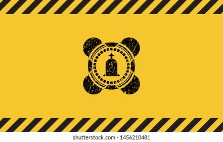 tombstone icon grunge warning sign emblem. Vector Illustration. Detailed.