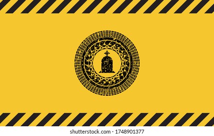tombstone icon grunge warning sign emblem. Vector Illustration. Detailed. 