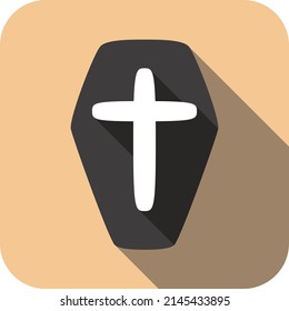 Tombstone icon, Halloween flat icon design vector illustration