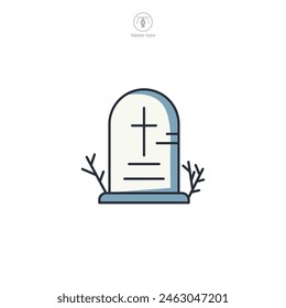 Tombstone Icon Halloween theme symbol vector illustration isolated on white background