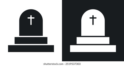 Grabstein-Symbol-Symbole in schwarz-weiß gefülltem Stil