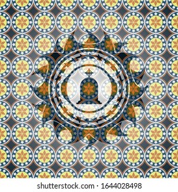 Grabsteinsymbol im arabischen Emblem. Arabeske Einrichtung.