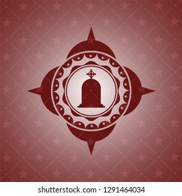 tombstone icon inside badge with red background