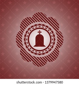 tombstone icon inside badge with red background