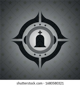 tombstone icon inside black emblem