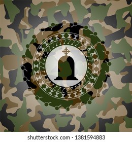 tombstone icon inside camo texture