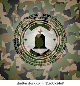 tombstone icon inside camouflage texture
