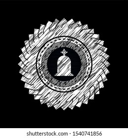 tombstone icon inside chalk emblem