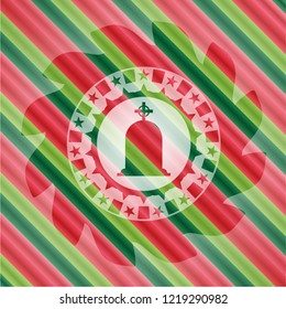 tombstone icon inside christmas badge.