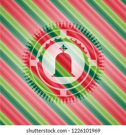 tombstone icon inside christmas badge.
