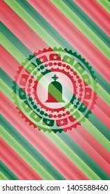 tombstone icon inside christmas style emblem.