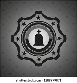 tombstone icon inside dark emblem