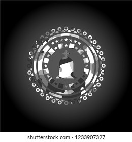 tombstone icon inside grey camo emblem