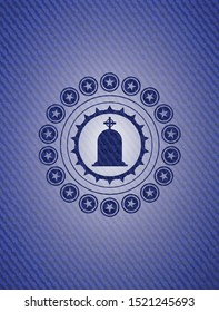 tombstone icon inside jean background