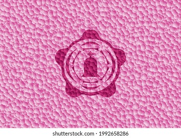 tombstone icon inside pink badge with bubbles background. Vector Illustration. Detailed. 