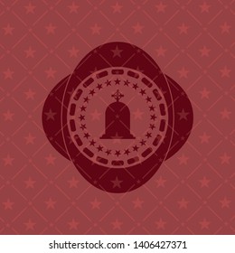 tombstone icon inside realistic red emblem
