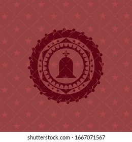 Grabsteinsymbol in rotem Emblem. Jahrgang.