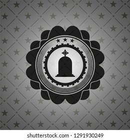 tombstone icon inside retro style black emblem
