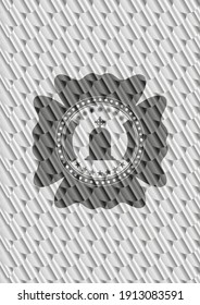 Grabsteinsymbol in silbernem Emblem oder Abzeichen. Skaliert Muster. Vektorgrafik. Detaillierte Angaben. 