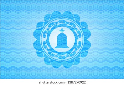 tombstone icon inside water badge.