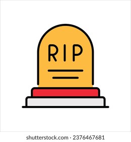Icono de lápida aislar ilustración de material vectorial de fondo blanco