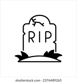 Tombstone icon isolate white background vector stock illustration